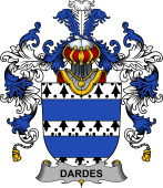 Irish Family Coat of Arms (v.25b) Dardes or Dardis