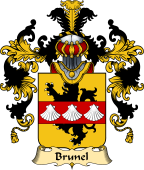 French Family Coat of Arms (v.25) Brunel