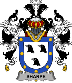 Irish Family Coat of Arms (v.25b) Sharpe
