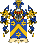 French Family Coat of Arms (v.25) Letellier (Tellier le)