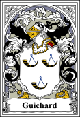 French Coat of Arms Bookplate for Guichard