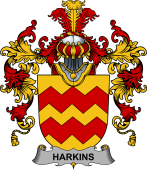 Irish Family Coat of Arms (v.25b) Harkins or O