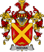 Irish Family Coat of Arms (v.25b) Keevan or O