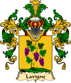 French Family Coat of Arms (v.25) Lavigne ( de la Vigne)