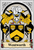 English Coat of Arms Bookplate for Wentworth