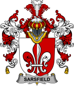 Irish Family Coat of Arms (v.25b) Sarsfield