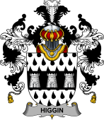 Irish Family Coat of Arms (v.25b) Higgin or O