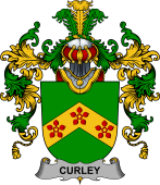 Irish Family Coat of Arms (v.25b) Curley or McTurley
