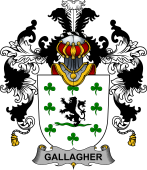 Irish Family Coat of Arms (v.25b) Gallagher or O'Gallagher