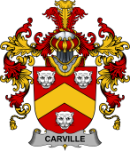 Irish Family Coat of Arms (v.25b) Carville or McCarville