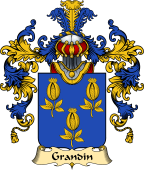 French Family Coat of Arms (v.25) Grandin or Grondin