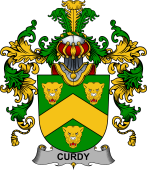 Irish Family Coat of Arms (v.25b) Curdy or McCurdy