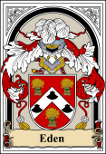 English Coat of Arms Bookplate for Eden