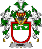 Irish Family Coat of Arms (v.25b) Drury or McDrury