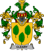 Irish Family Coat of Arms (v.25b) Cleary or O'Clery