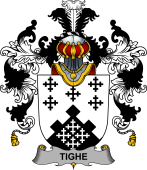 Irish Family Coat of Arms (v.25b) Tighe or O'Teague