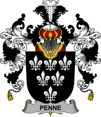 Irish Family Coat of Arms (v.25b) Penne or Penn