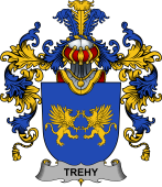 Irish Family Coat of Arms (v.25b) Trehy or O'Trehy