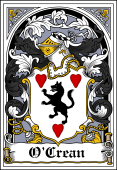 Irish Coat of Arms Bookplate for O'Crean