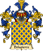 French Family Coat of Arms (v.25) Pierre (de la) or Delapierre