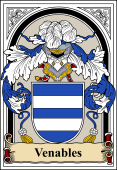 English Coat of Arms Bookplate for Venables