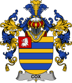 Irish Family Coat of Arms (v.25b) Cox