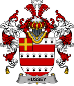 Irish Family Coat of Arms (v.25b) Hussey or O'Hosey