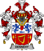 Irish Family Coat of Arms (v.25b) Dennehy or O'Dennehy