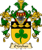 Irish Family Coat of Arms (v.25a) O'Grehan or Greaghan