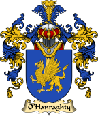 Irish Family Coat of Arms (v.25a) O'Hanraghty or Henraghty