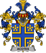 Irish Family Coat of Arms (v.25b) Acotes