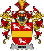 Irish Family Coat of Arms (v.25b) Rush