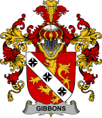 Irish Family Coat of Arms (v.25b) Gibbons or McGibbons