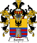 Italian Family Coat of Arms (v.25b) Santini